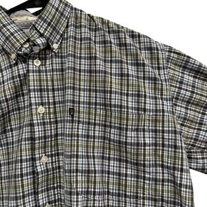 Cinch Brand Mens Medium Plaid Short Sleeve Button Up Shirt‎